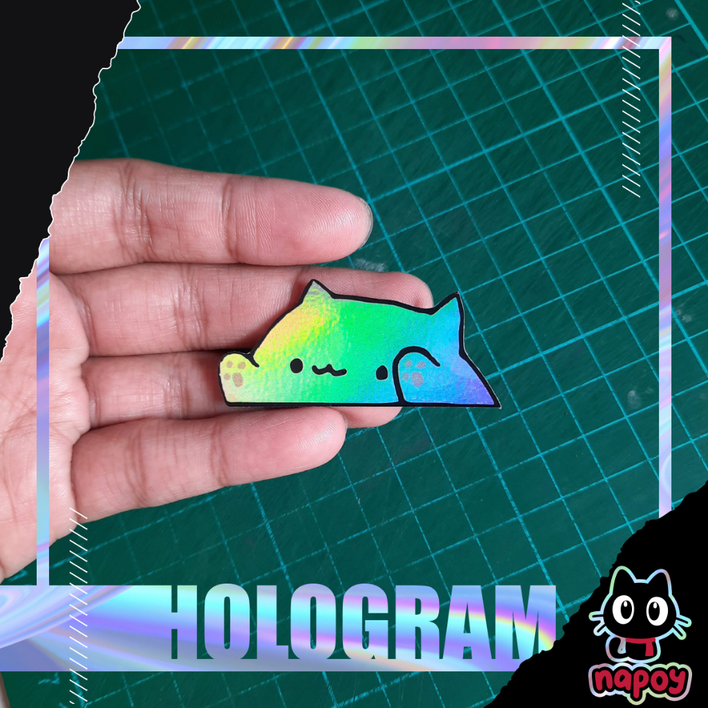 

Stiker Hologram Bongo Cat