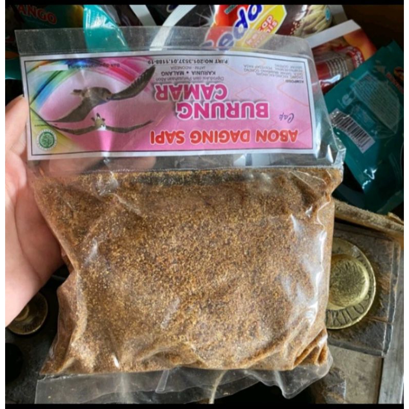 

Abon sapi 250gr, abin sapi special cap sriratu 100gr & echo saset HALAL MUI