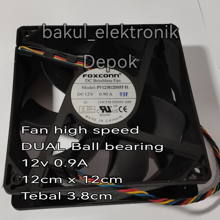 Fan cpu 12cm FOXCONN 12v 0.9a 2800rpm