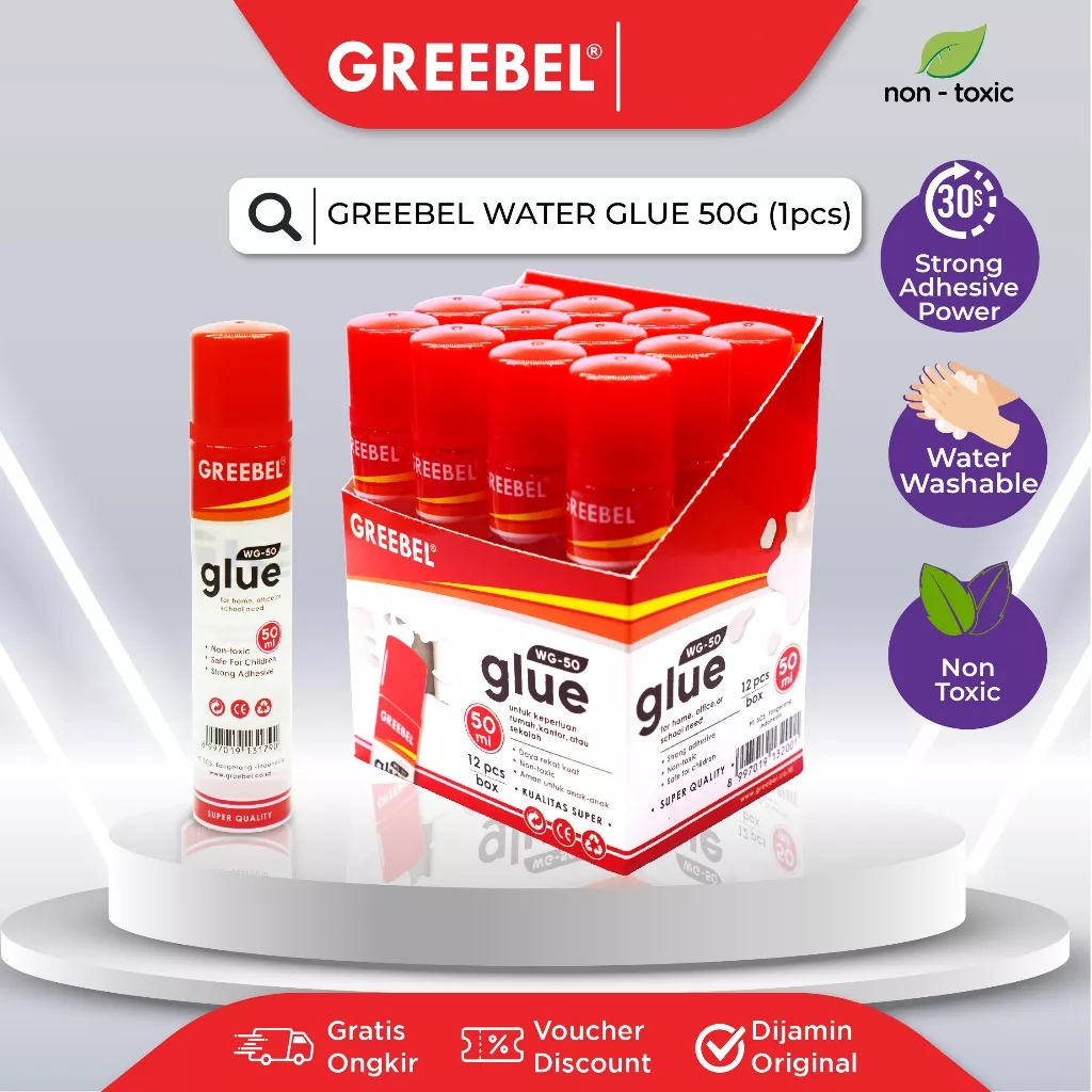 

Water Glue / Lem Perekat Kertas Cair GREEBEL 50 ml