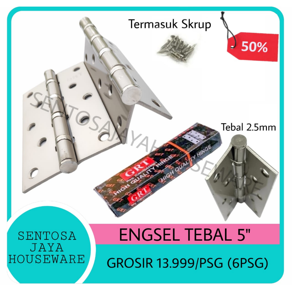 ENGSEL PINTU TEBAL 5 INCH GRT / ENGSEL TEBAL 5" INCH GROSIR