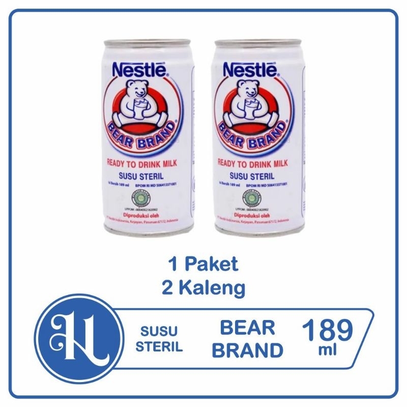 

Bear Brand Susu Steril 189 ml (2 kaleng)
