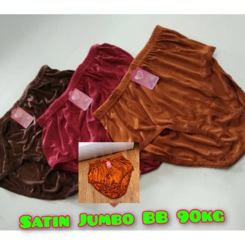 12pcs Celana dalam satin wanita dewasa L/XL/XXL/3XL/JUMBO TERMURAH
