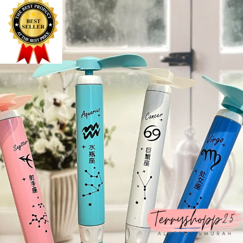 

Pulpen Kipas Elektrik Zodiak 4 Warna Lucu Pena Anti Gerah Bisa Cod
