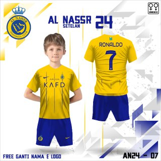 Jersey sepakbola anak AL NASR SETELAN Jersey anak murah