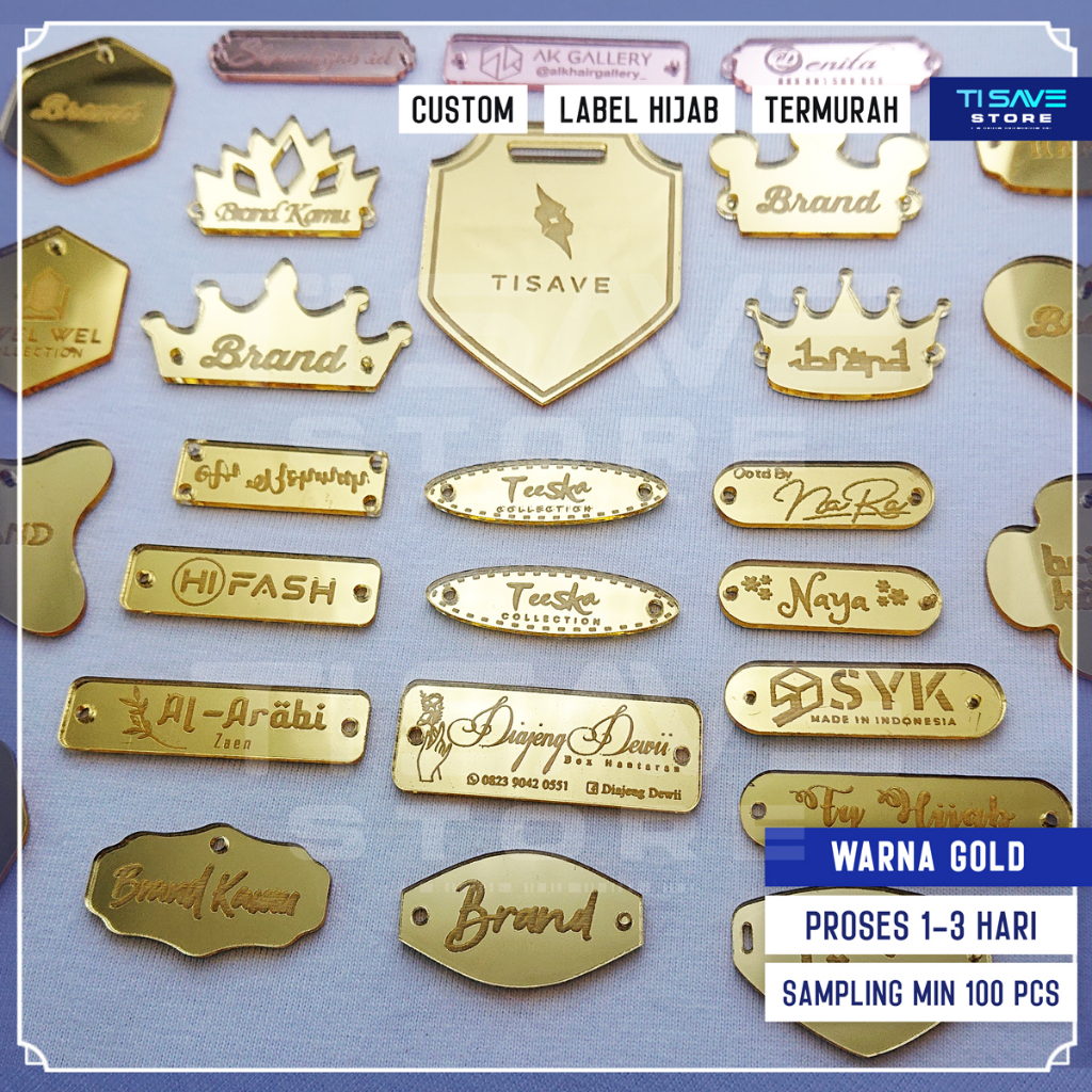 

Label Akrilik Label Hijab | Warna Gold Harga