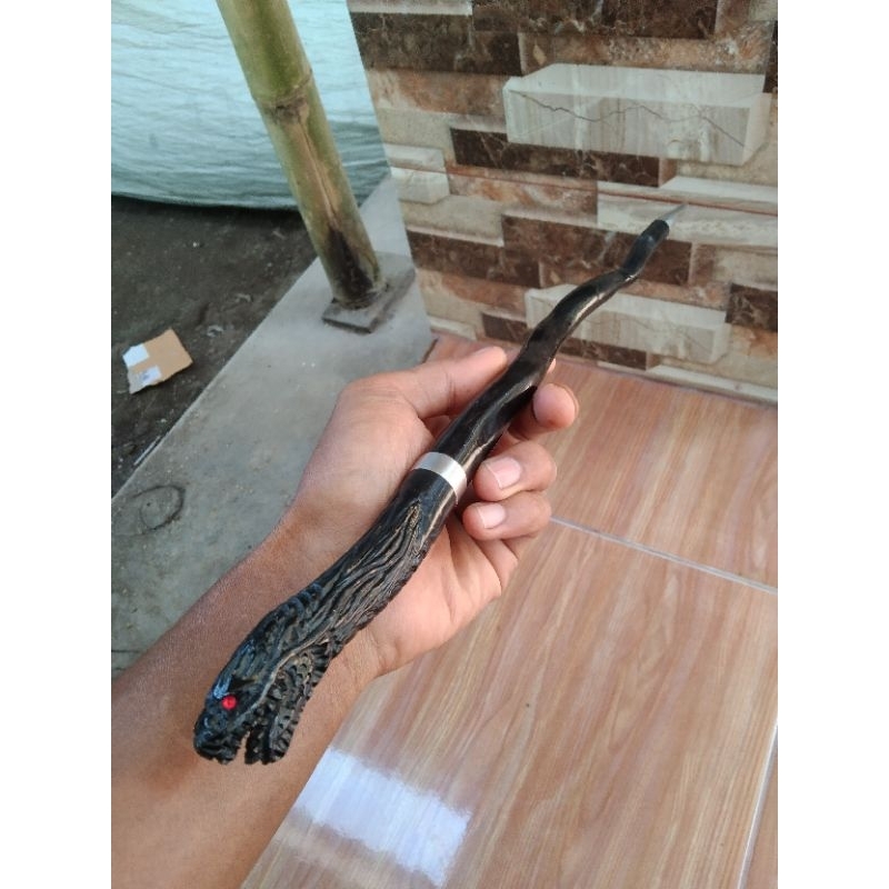 tongkat komando akar bahar ukir naga