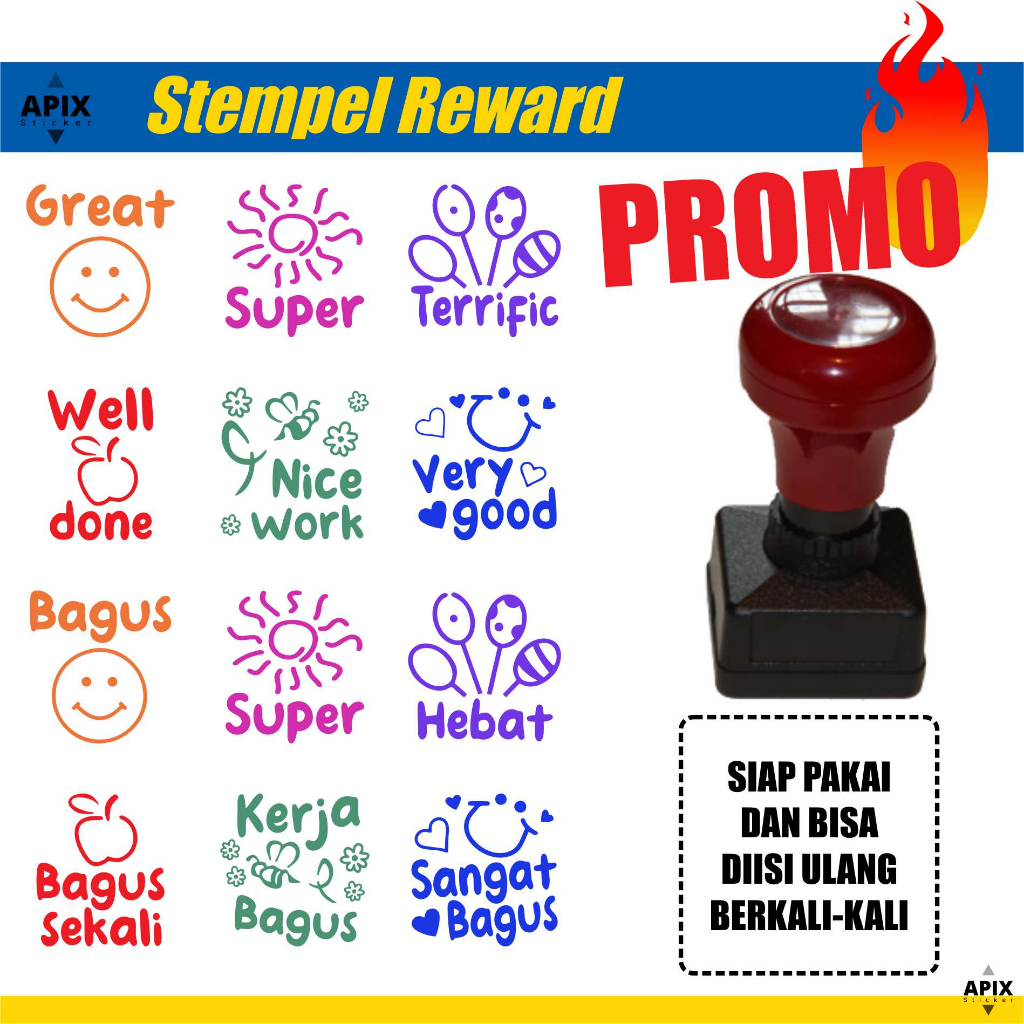 

Stempel Reward Penilaian Guru TK / PAUD / RA / SD / MI