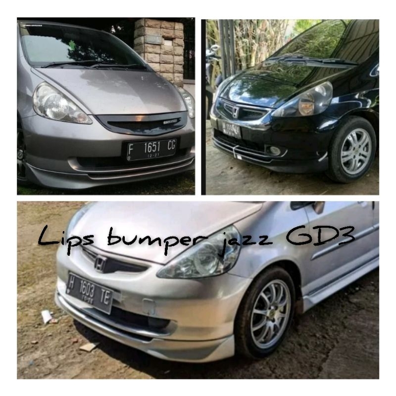 front lips bumper winglet depan mobil Honda jazz gd3