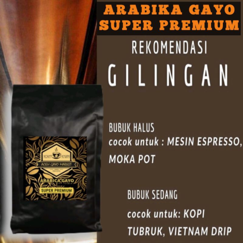 

KOPI ARABIKA ACEH GAYO SUPER PREMIUM 1kg BUBUK MURNI BIJI HITAM AMAN DILAMBUNG.