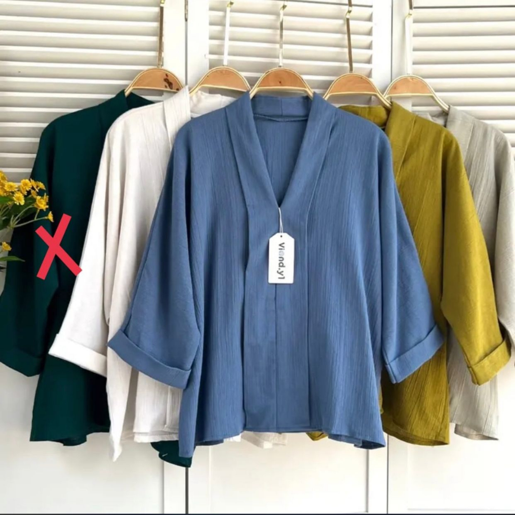 FAFA - ADELIA BLOUSE LINEN CRINCLE WANITA
