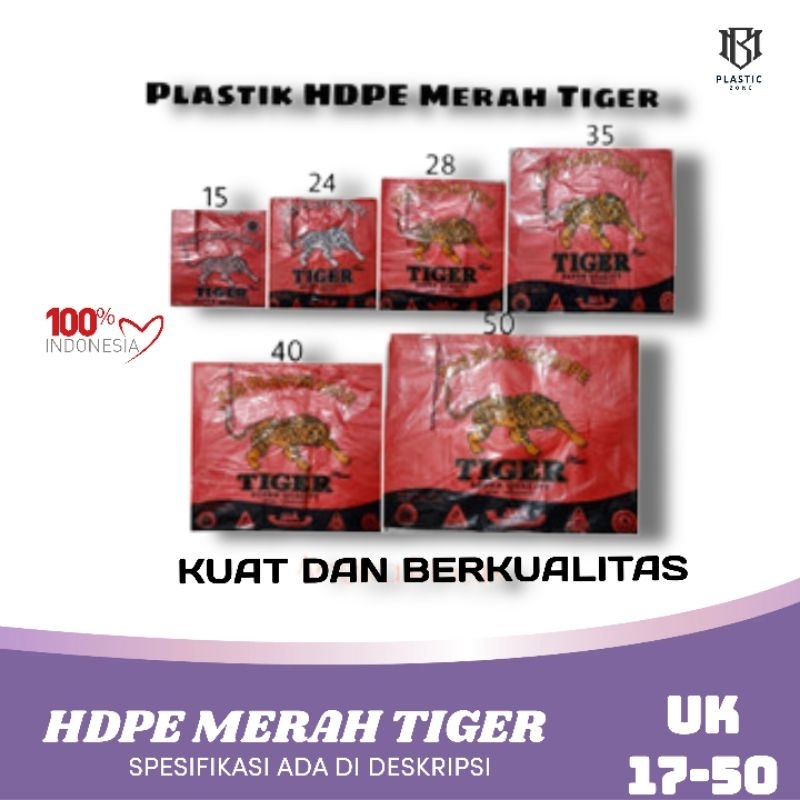 KANTONG PLASTIK KRESEK HD TIGER MERAH UKURAN 17 24 28 35 40 50