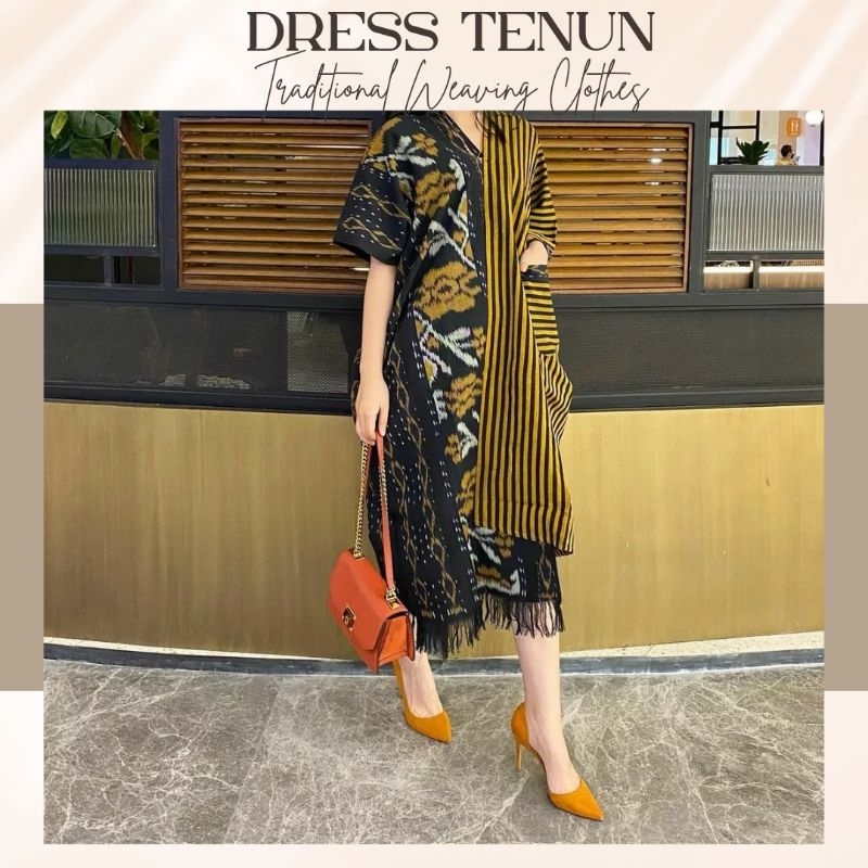 Dress Tenun Dress Etnik Dress Tenun Ikat Oversize
