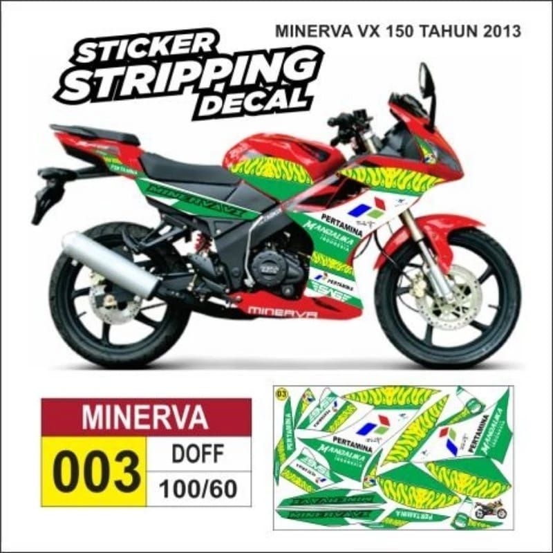 Decal Minerva semi full body / Striping Minerva 150 Mandalika /sticker variasi minerva