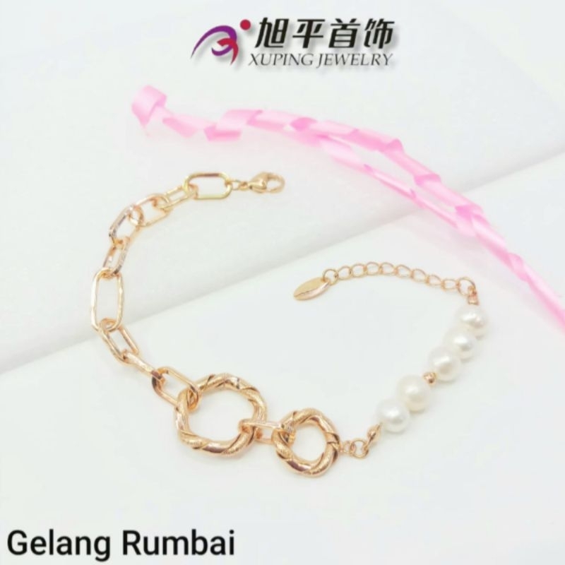 Gelang Mutiara XUPING Rantai Lapis Emas