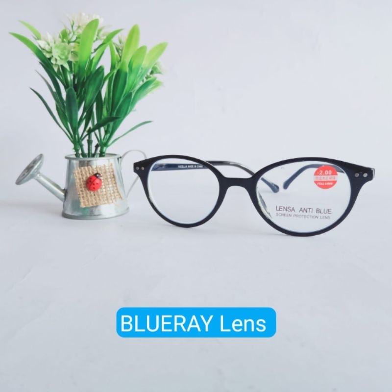 KMLJ-15. kacamata minus. Lensa BLUERAY. Vicellia ORI. ukuran minus sd -8.00