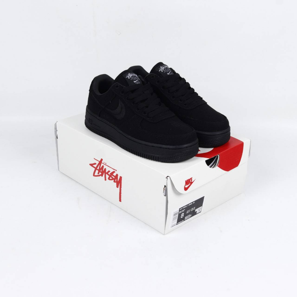 SEPATU AIR FORCE 1 LOW X STUSSY FOSSIL STONE BLACK