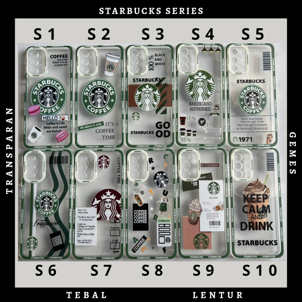 Softcase Karakter Casing Redmi 8 8A Pro 10 4G 9 10C Case Bening Star Buck Lucu Murah Tebal