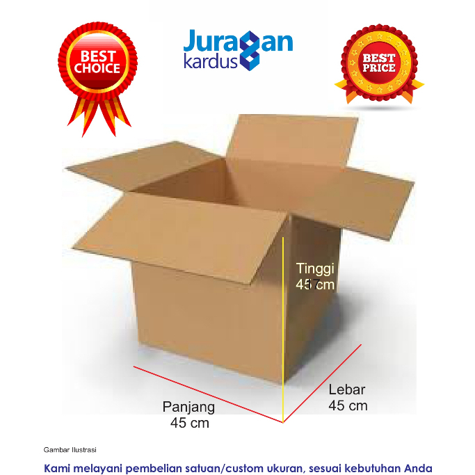 

Kardus Polos 45x45x45 cm ( Double Wall )