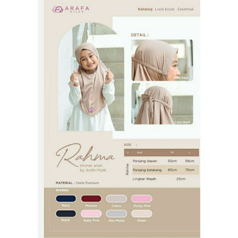 Kerudung Anak-Anak, Hijab Rahma by Arafa Hijab