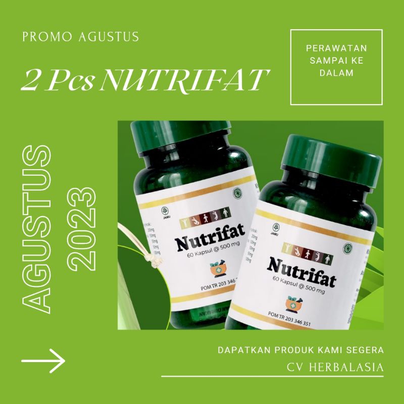 Paket 2 Pcs Kapsul Penggemuk Badan Nutrifat BPOM Ori Herbal