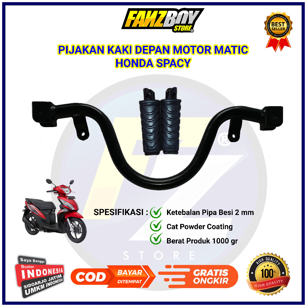 Pijakan Kaki depan motor Bastep Footstep Aksesoris Honda Spacy Karbu old dan Fi 2010-2018 bisa (COD)