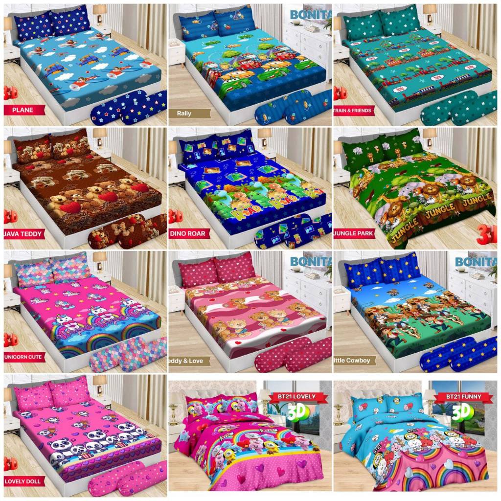 Bonita Sprei King 180x200 Motif Karakter Kartun Anak
