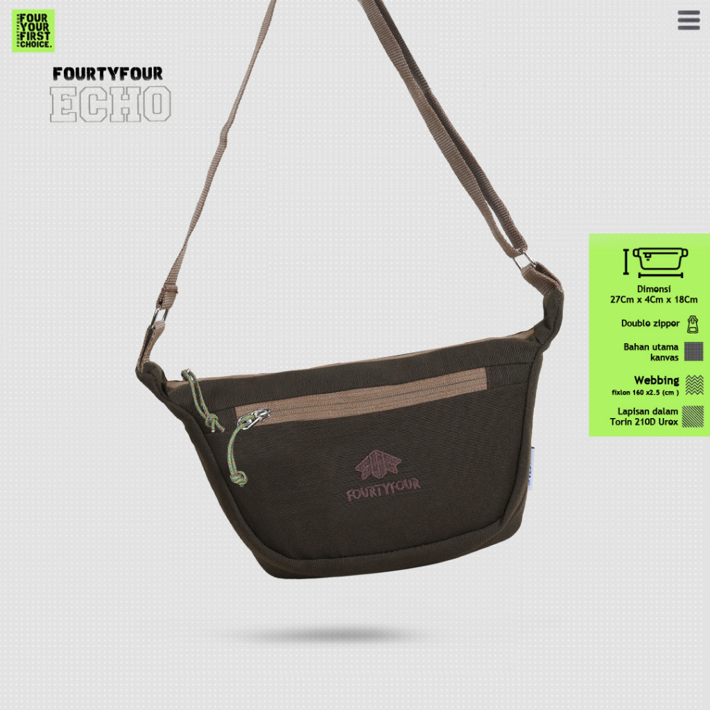 ZIGZAG Echo Brown - Sling Bag Pria / Tas Slempang Kanvas Premium