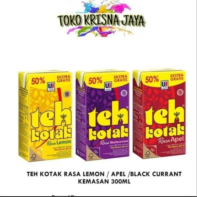 

TEH KOTAK ULTRA JAYA RASA LEMON / APEL / BLACKCURRANT / JASMINE MELATI KEMASAN 300 ML