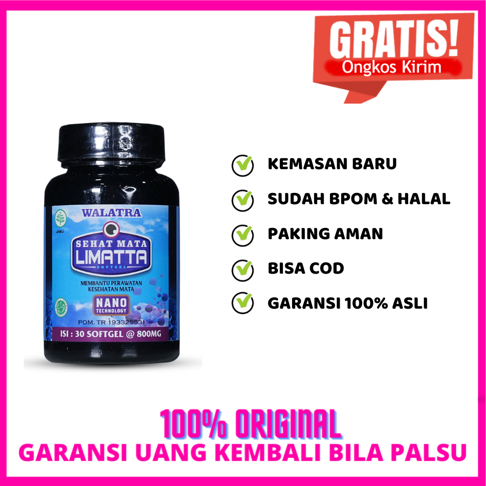 Sehat Mata LImatta 100% ASli  Surabaya Isi 30  Softgel Obat Herbal Multivitamin  Mengatasi Masalah  