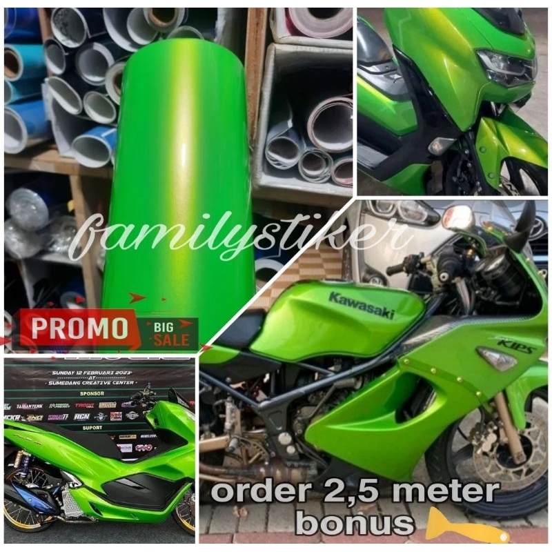 STICKER SKOTLET HIJAU LEMBAYUNG GOLD SKOTLET MOTOR WARNA HIJAU LEMBAYUNG