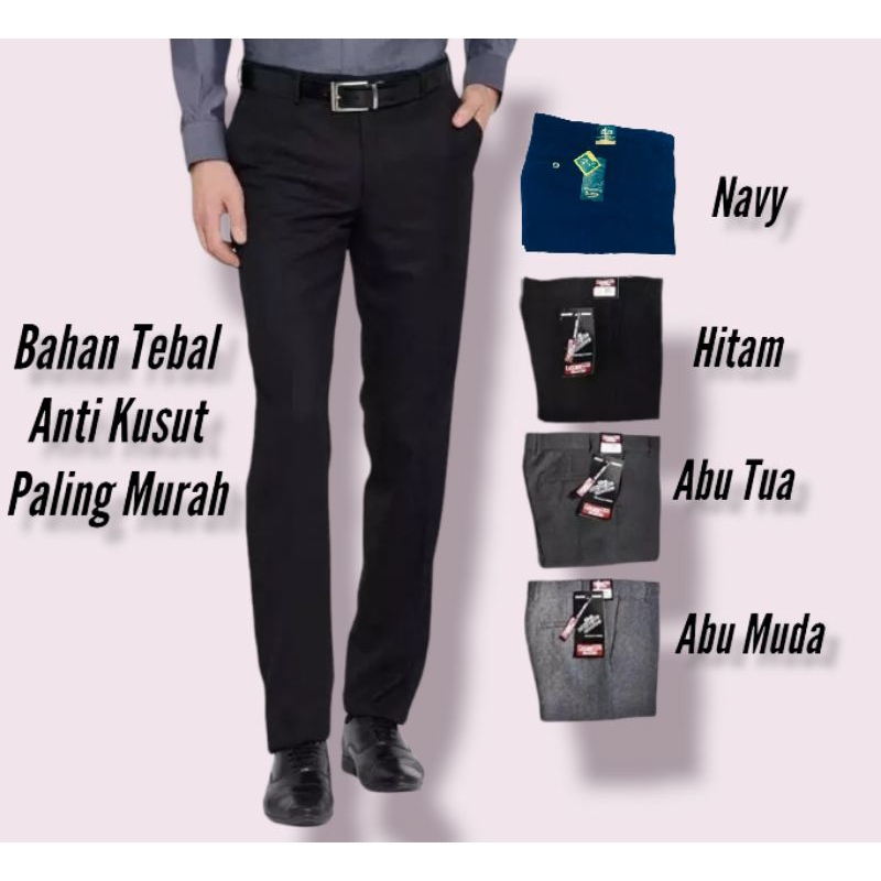 Celana Kerja Pria Formal SlimFit Celana Formal Bahan Tebal