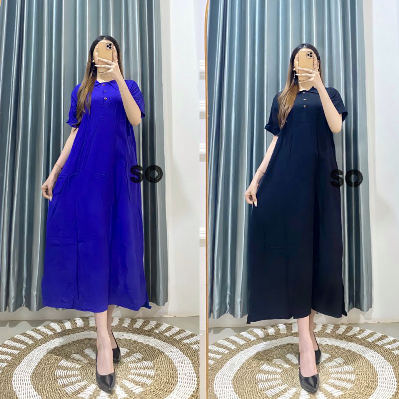 LUNA DRESS - DASTER RAYON PANJANG POLOS