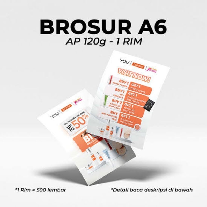 

Cetak Brosur A6 min order 50 pcs