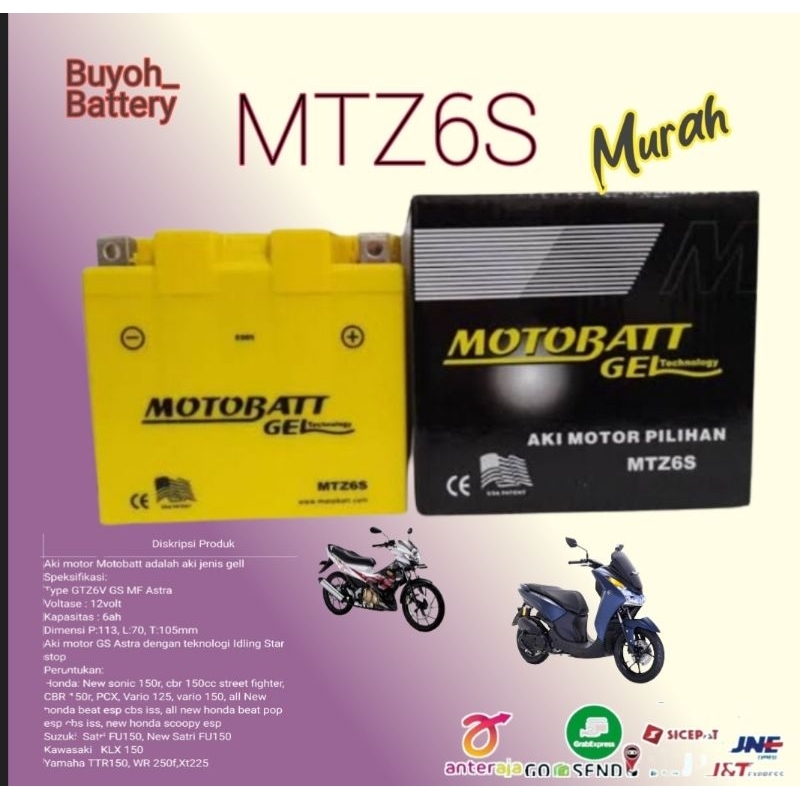 Aki motor aerox 155 lexi freego motobattmtz6