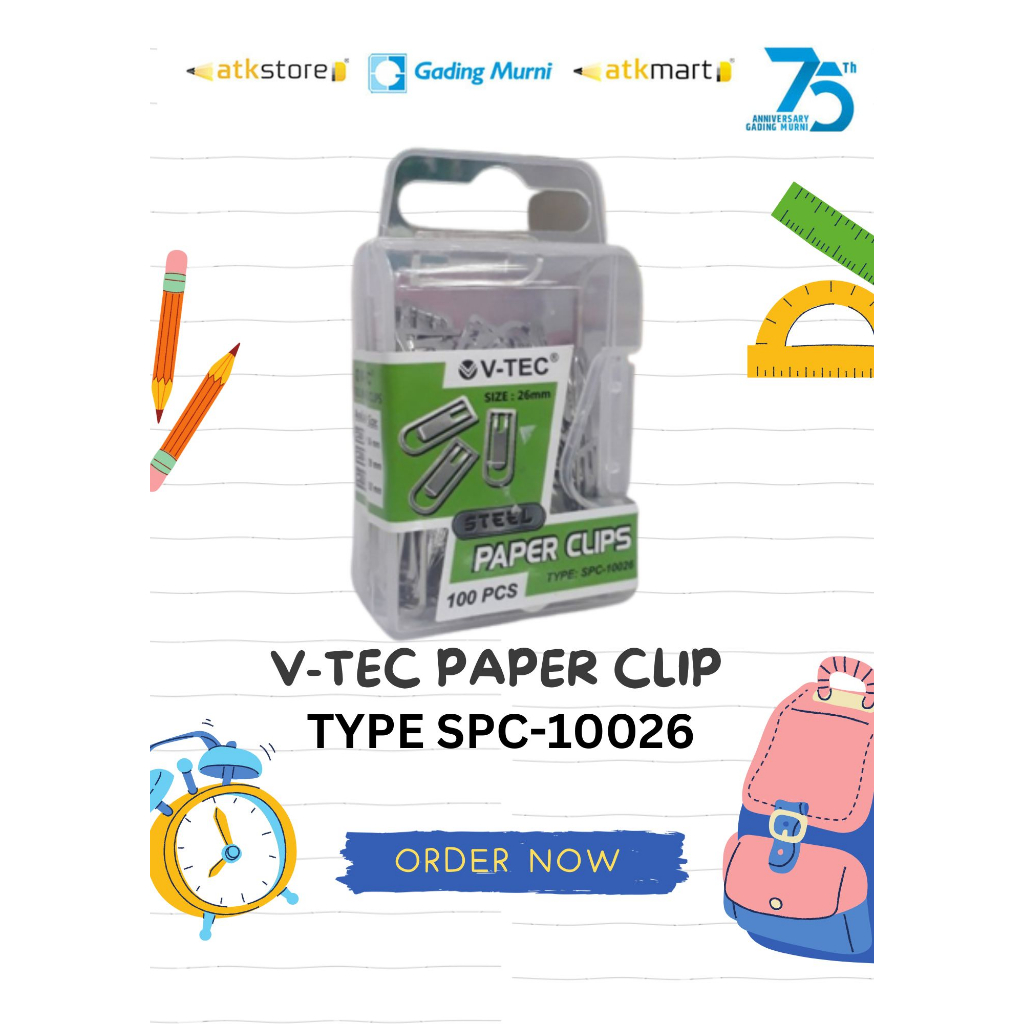 

V-Tec Steel Paper Clip / Klip Penjepit Kertas Besi SPC-10026