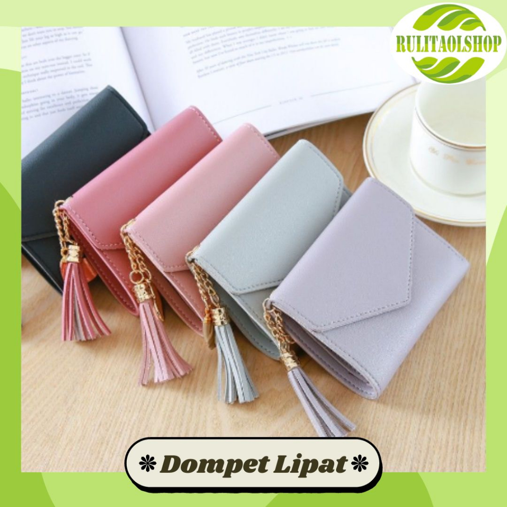 DOMPET LIPAT - Dompet Wanita - Dompet Kecil Polos Lipat Korean Cewek Import