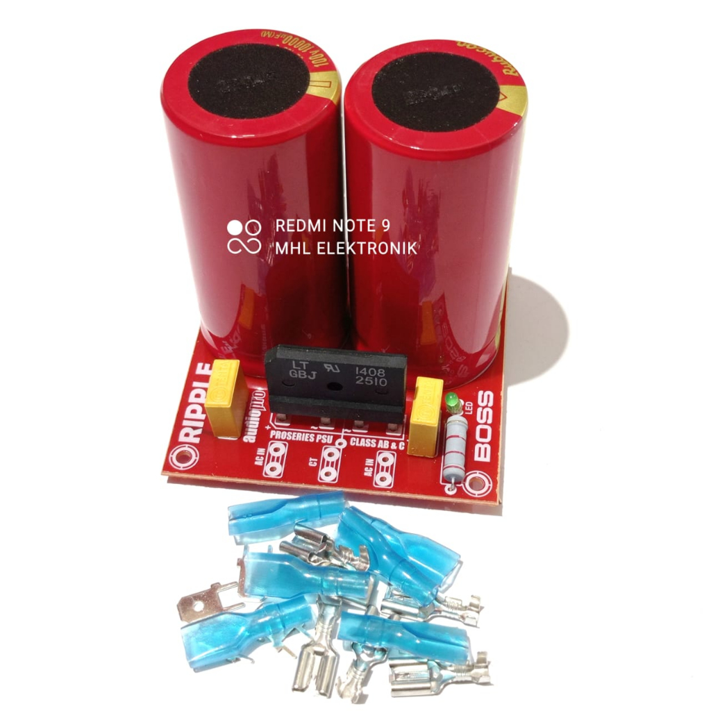 KIT PSU 2 Elco Rubycon USR 10000uF 100V RED Merah Plus Skun PCB