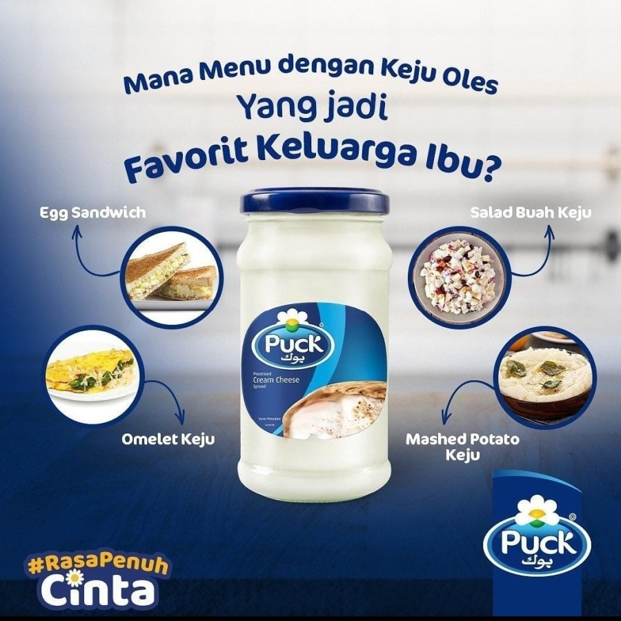 

Puck Cream Cheese Spread / Selai Keju Oles Botol Besar 240 gr