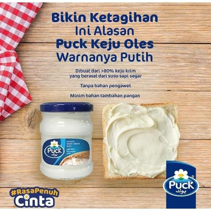 

Puck Cream Cheese Spread / Selai Oles Keju Botol Kecil 140 gr