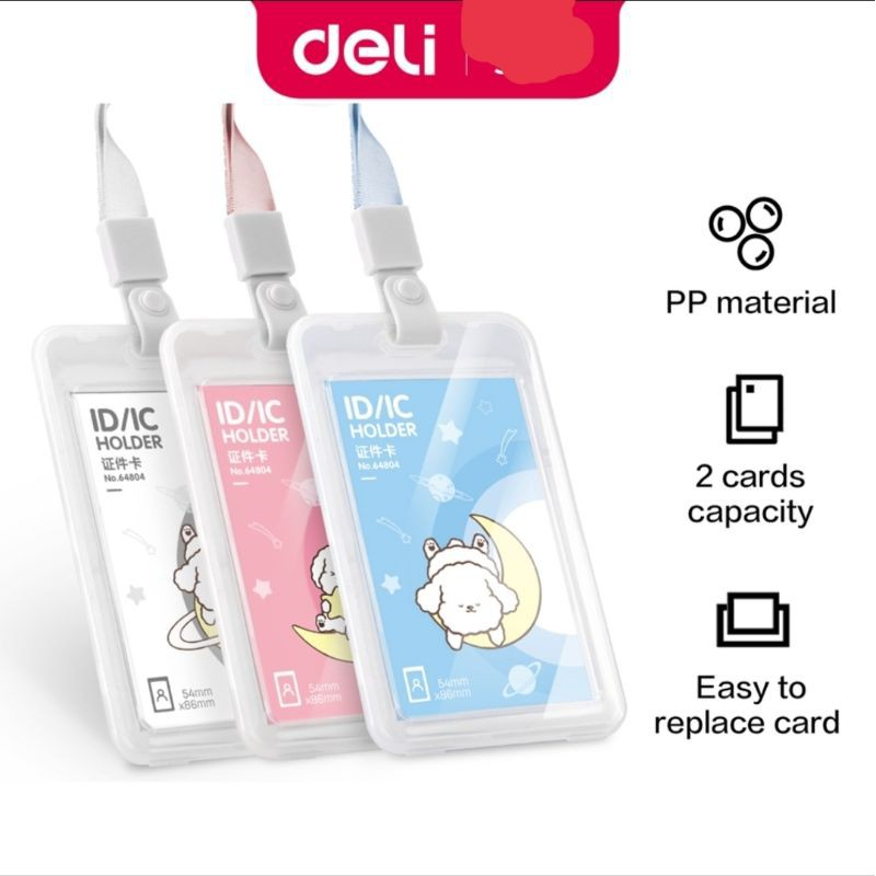 

Deli 64804 Card Case / ID Card Holder Deli Name Tag Vertikal 70 x 110 mm 64804