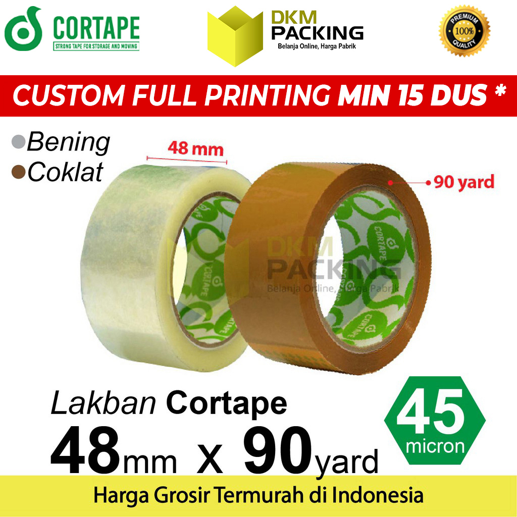 

Lakban 48mm x 90yard CORTAPE Plakban Isolasi OPP Tape PREMIUM TERMURAH /SATUAN