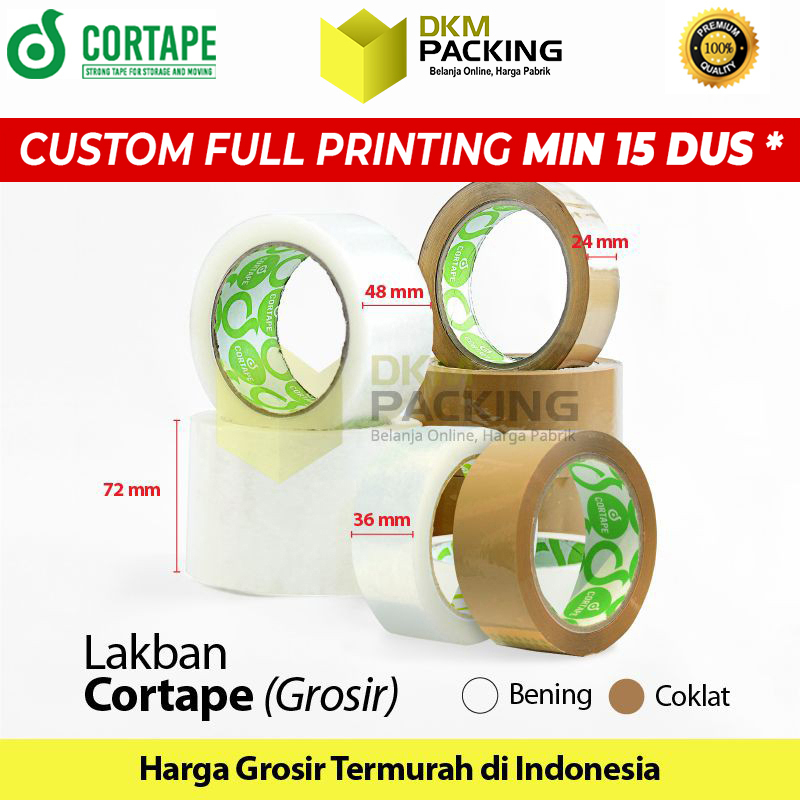 

Lakban Plakban Isolasi OPP Tape CORTAPE PREMIUM GROSIR TERMURAH /SATUAN