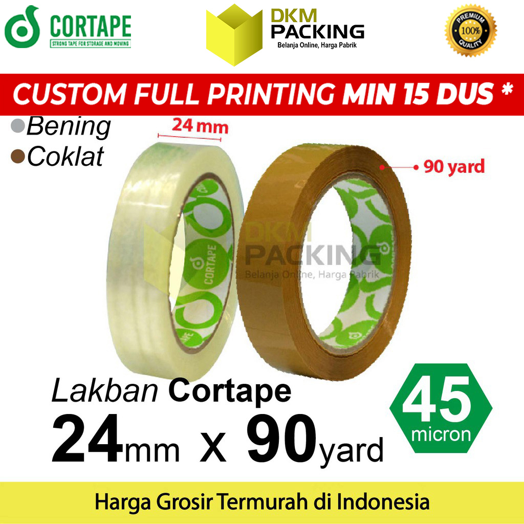 

Lakban 24mm x 90yard CORTAPE Plakban Isolasi OPP Tape PREMIUM TERMURAH /SATUAN