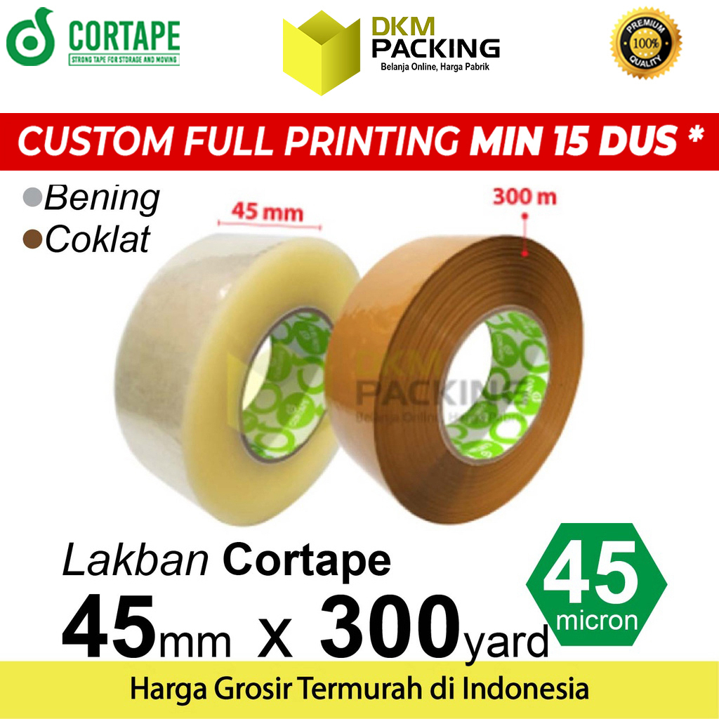 

Lakban 45mm x 300yard JUMBO CORTAPE Plakban Isolasi TAPE TERMURAH /SATUAN