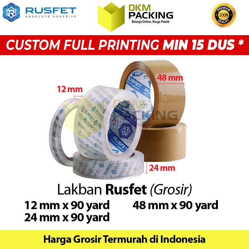 

Lakban SUPER CLEAR Plakban Isolasi OPP Tape RUSFET PREMIUM GROSIR TERMURAH /SATUAN