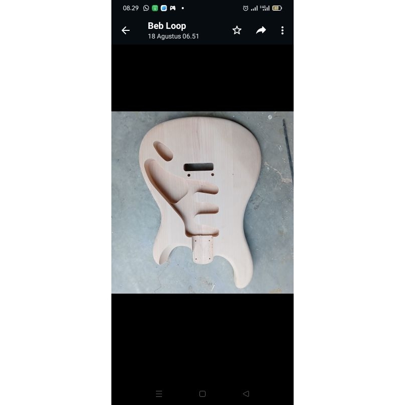 Body gitar silversky custom