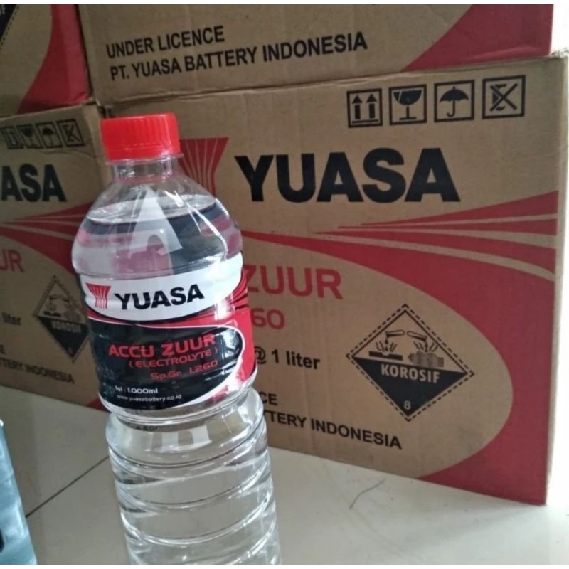 AIR AKI MERAH YUASA AIR ACCU ZUUR YUASA 1LITER ACCU ZUUR