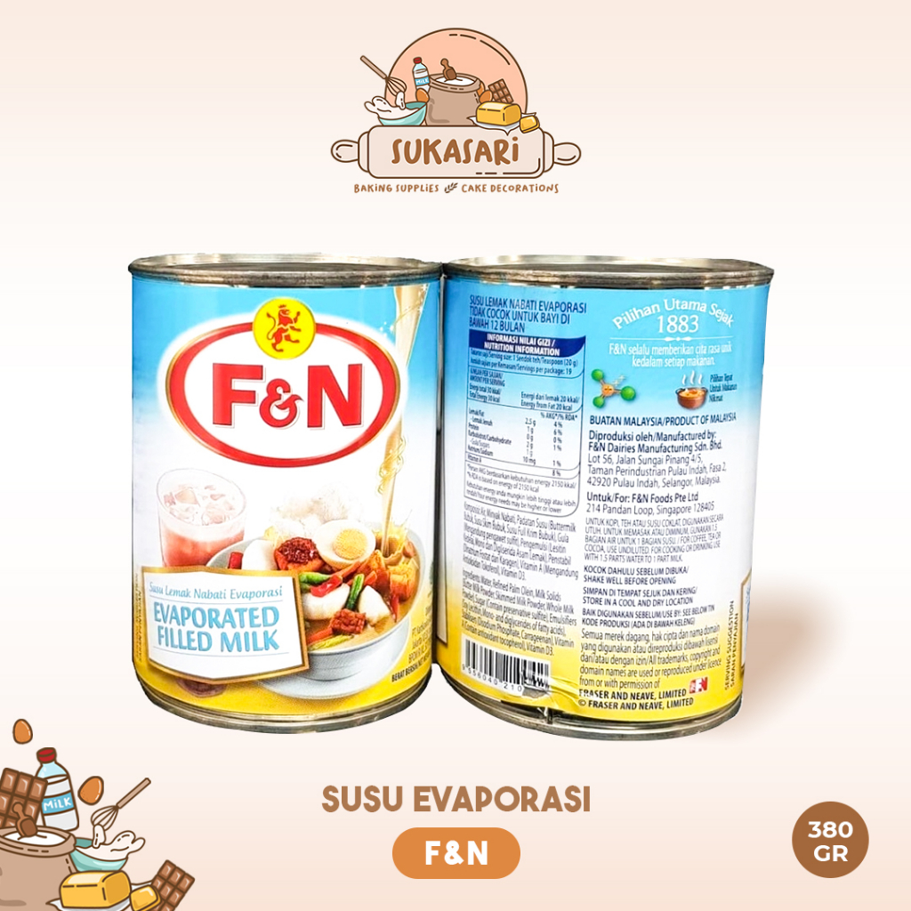 

Sukasari - Evaporated Milk F&N 380 gr / Susu Evaporasi FN kaleng