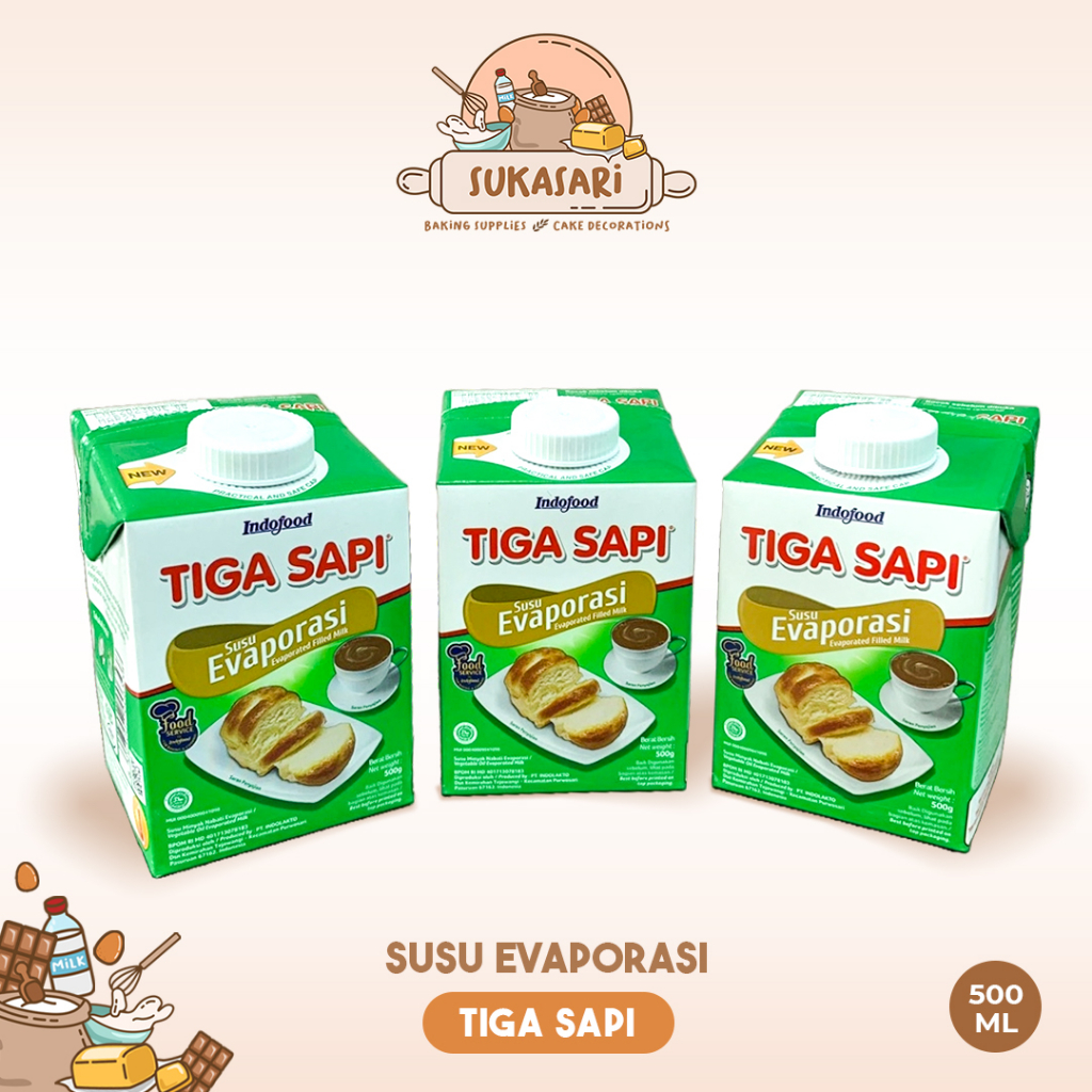 

Sukasari - Susu Evaporasi Tiga Sapi 500ml / Evaporated Milk / Susu Tiga Sapi